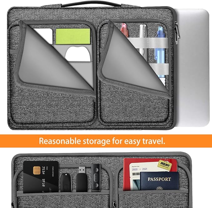 ZINZ Laptop Case 15 15.6 16 inches Sleeve Slim Briefcase Spill-Resistant Handbag - Image 4