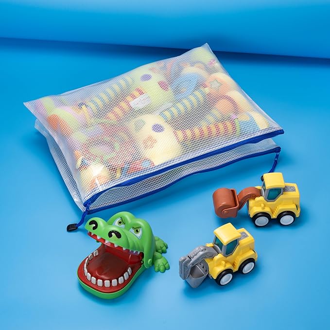 AUSTARK 20 Pcs Zipper File Bags, Plastic Mesh Pouch, Board Game Storage Bag - Image 6