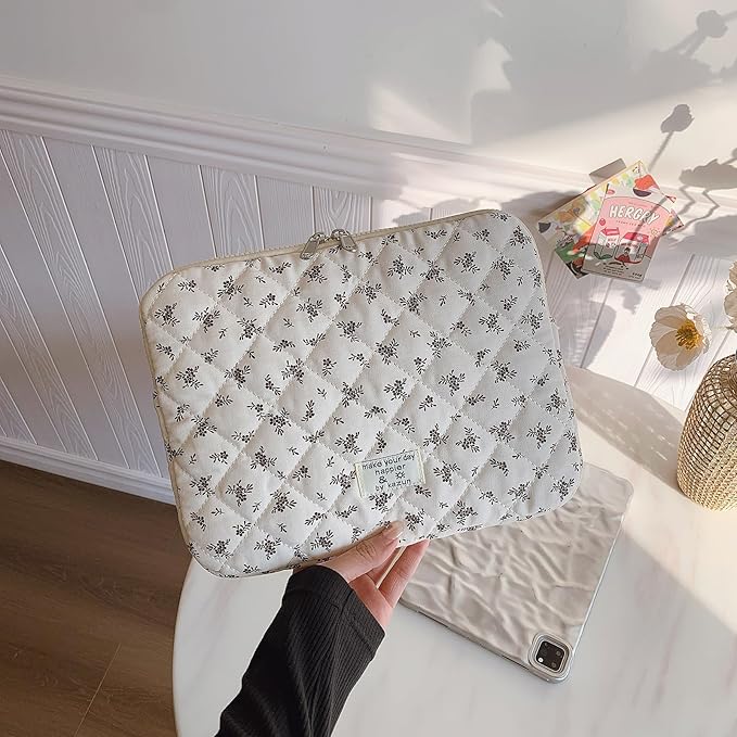 Puffy Laptop Sleeve 13-15.6 Inch Cute Quilted Laptop Protective Case Padded - Image 3