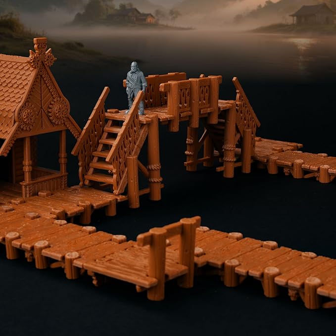 Modular Wharf RPG Terrain Set for Tabletop Roleplaying – Highly Detailed DND by AUSPDICE