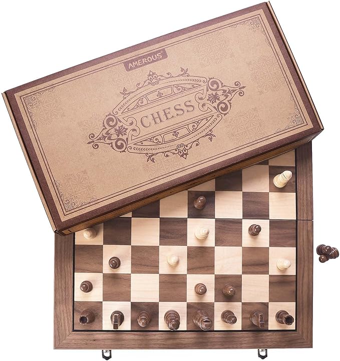 AMEROUS 15 Inches Magnetic Wooden Chess Set - Image 7
