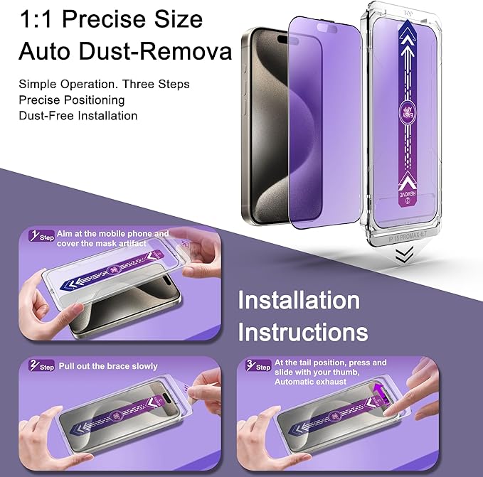 2 Pack Anti Blue Light Matte Screen Protector - Image 3