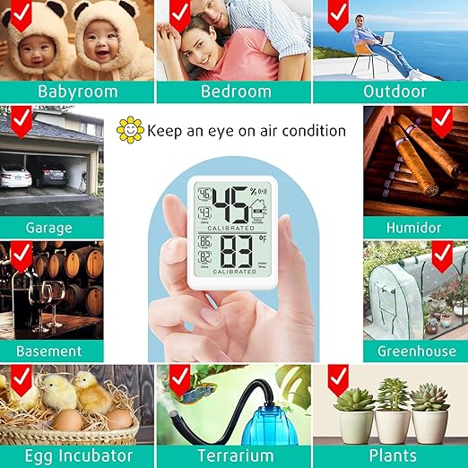 Antonki 2-Pack Room Thermometer, Digital Small Hygrometer Indoor Thermometer - Image 4