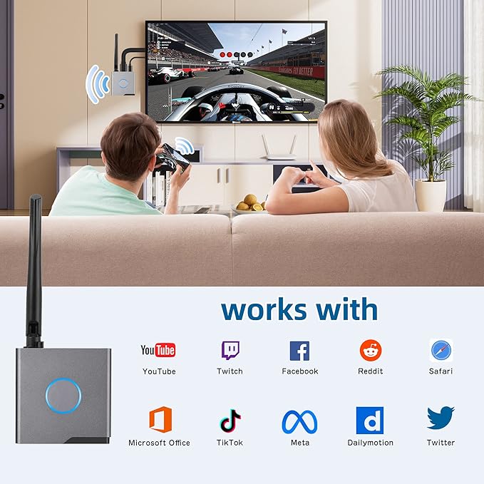 Wireless HDMI Display Dongle Adapter 4K, Wireless Receiver, Streaming Media - Image 7