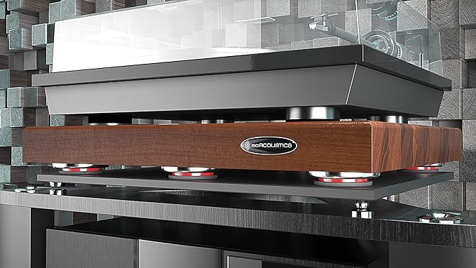 IsoAcoustics Delos Turntable Isolation Butcher Block Series: 2216W2 Walnut - Image 6