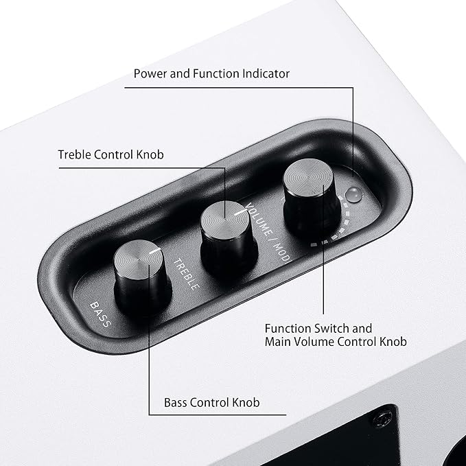 SW208 3" Active Bluetooth 5.0 Bookshelf Speakers – 60W Carbon Fiber Speaker Unit - Image 3