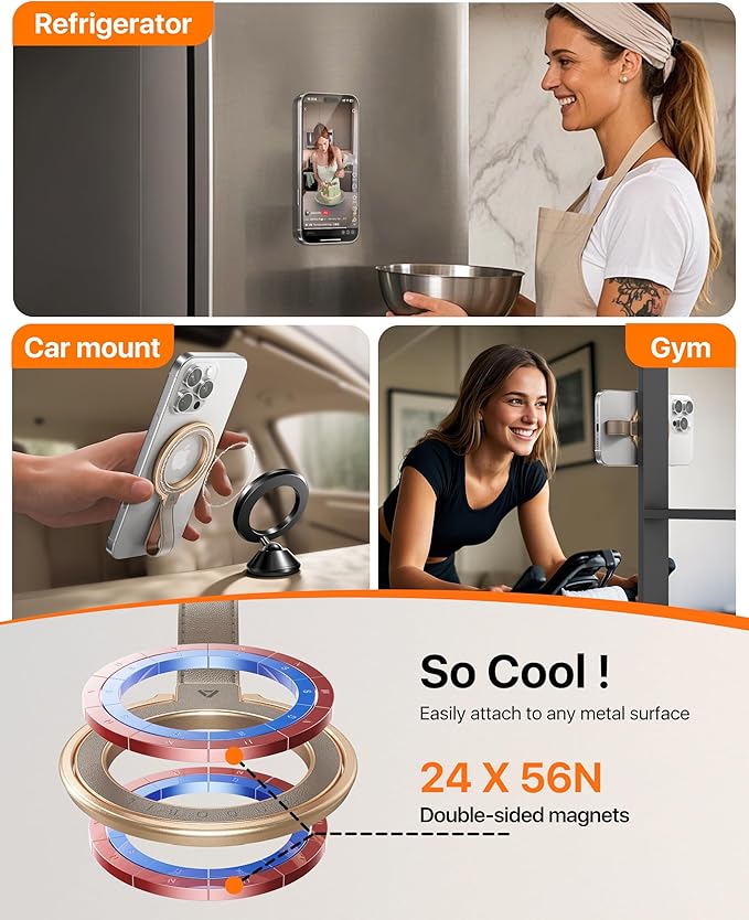 andobilMagnetic Phone Grip for MagSafeAdjustable Phone Ring Kickstand - Image 5