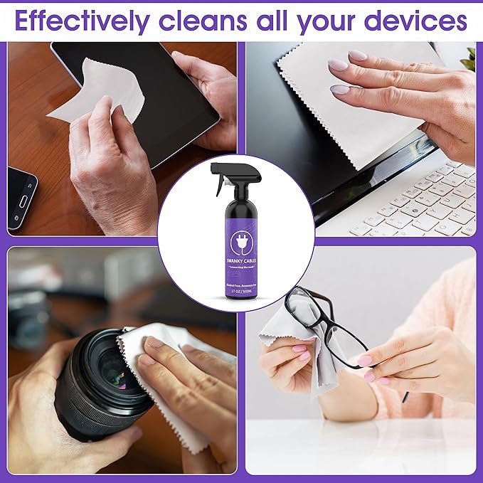 Swanky Screen Cleaner Kit: 6-Pack Microfiber Cloths & Electronic Cleaner Spray - Image 6