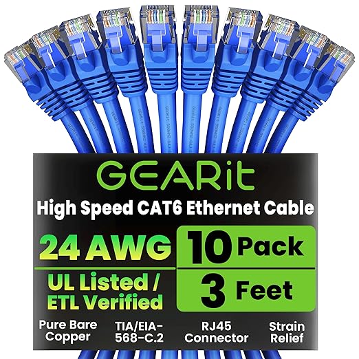 GearIT Cat 6 Ethernet Cable Pack by GEARit