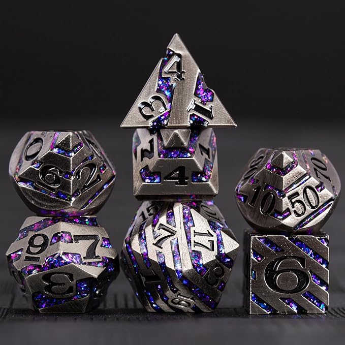 DND Metal Stripe Dice Set - Image 2