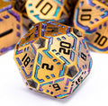 Metal DND Sci-fi Dice Set 7PCS Stripe Polyhedral Dice by OGCOPHEN