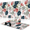 Watercolor Flowers Desk Mat, Large Colorful Floral Gaming Keyboard Mouse Pad by NIYLYNSYN