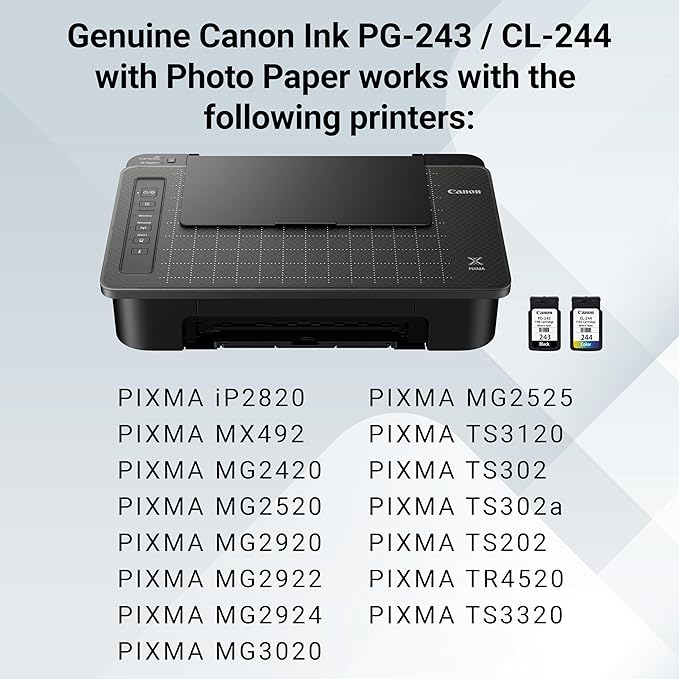 Canon PG-243 / CL-244 Genuine Ink Value Pack, Compatible - Image 6