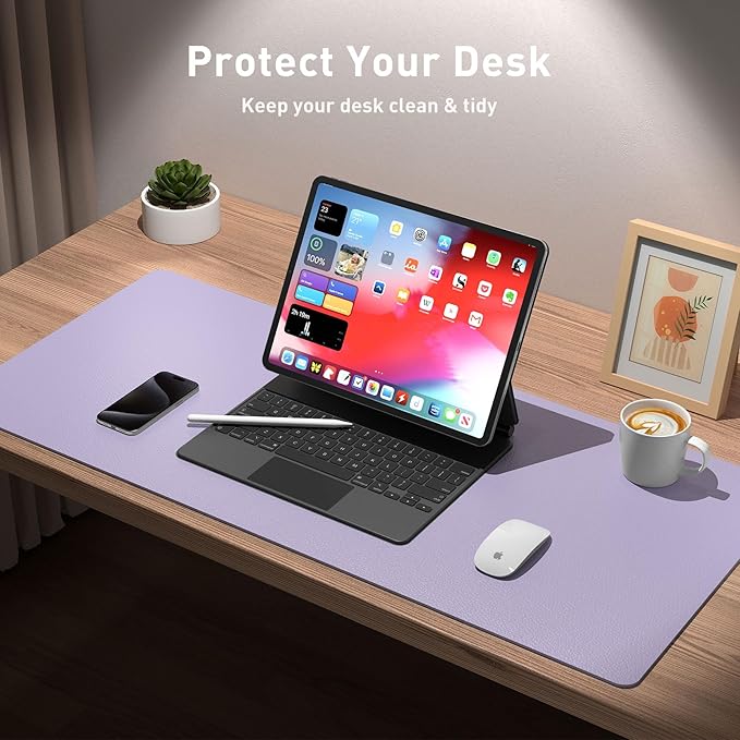 Aothia Non-Slip PU Leather Waterproof Desk Protector Mat, Mouse Pad, Desk - Image 3