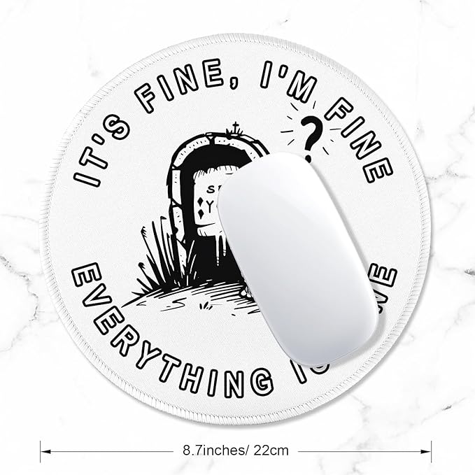 ITNRSIIET Round Mouse Pad with Stitched Edge Premium-Textured Waterproof - Image 2