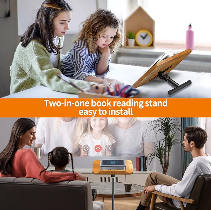 NAMON Rolling 2-in-1 Dual-use Music Stand & Desktop Book Stand, 100% Solid Wood - Image 5