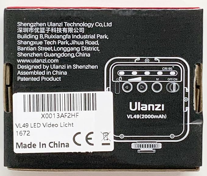 ULANZI VL49 2000mAh LED Video Light w 3 Cold Shoe, Rechargeable Soft Light Panel - Image 12