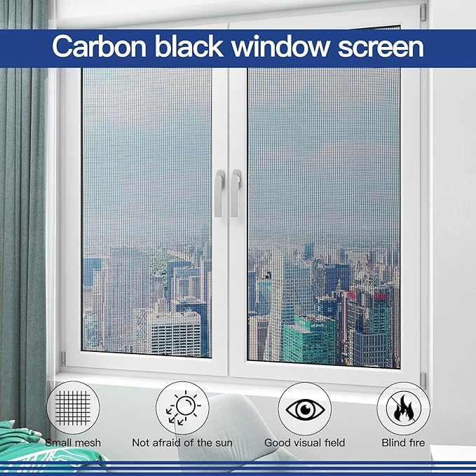 Window Screen Door Repair Kit Include Window Screens Mesh 48"x114" - Image 7