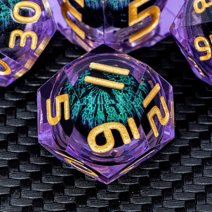 ARUOHHA Dragon Eye DND Dice, Liquid Core Polyhedral D and D Dice Set D20 D12 - Image 4
