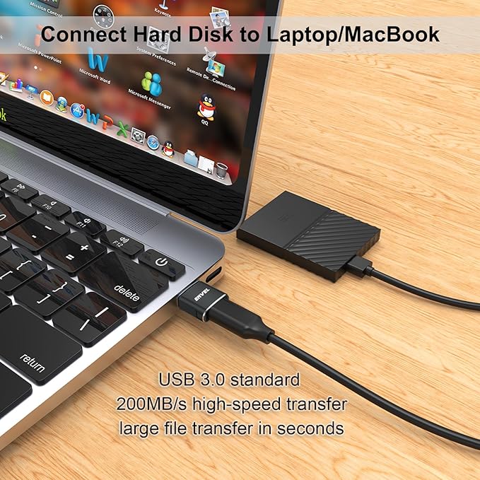 ENVEL USB to USB C Adapter, USB3 5Gbps High Speed Data Transfer, OTG Converter - Image 3