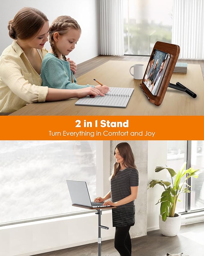 2 in 1 Dual-use Floor Book Stand & Desktop Book Stand, Height Adjustable from - Image 4