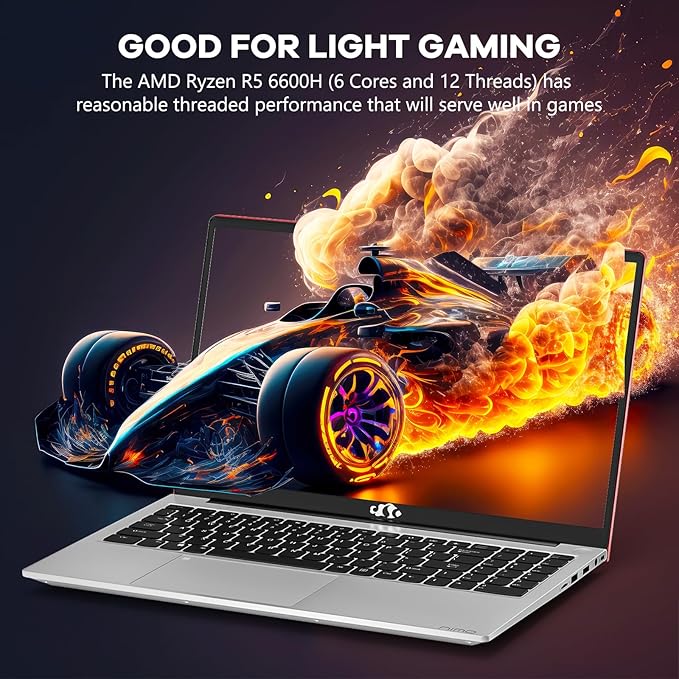 NIMO 15.6" IPS FHD-Gaming-Laptop, 6 Cores AMD Ryzen 5 6600H 32GB DDR5 RAM 1TB - Image 3