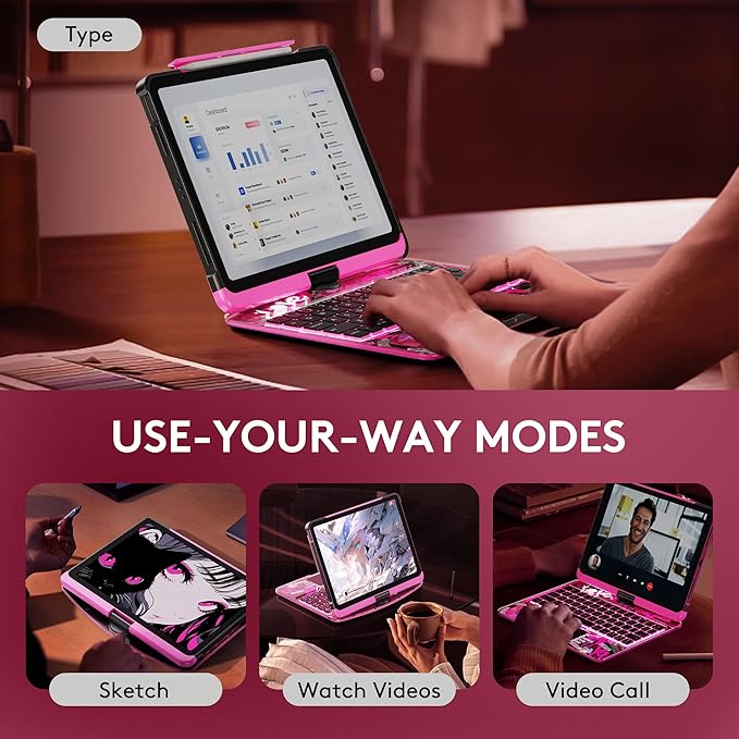 GUSGU Transparent Case with Wireless Keyboard - Image 4