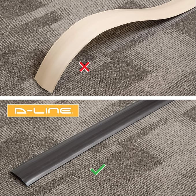 D-Line 6ft Floor Cord Cover, Made in USA Linkable Cable Protector, Hide - Image 5