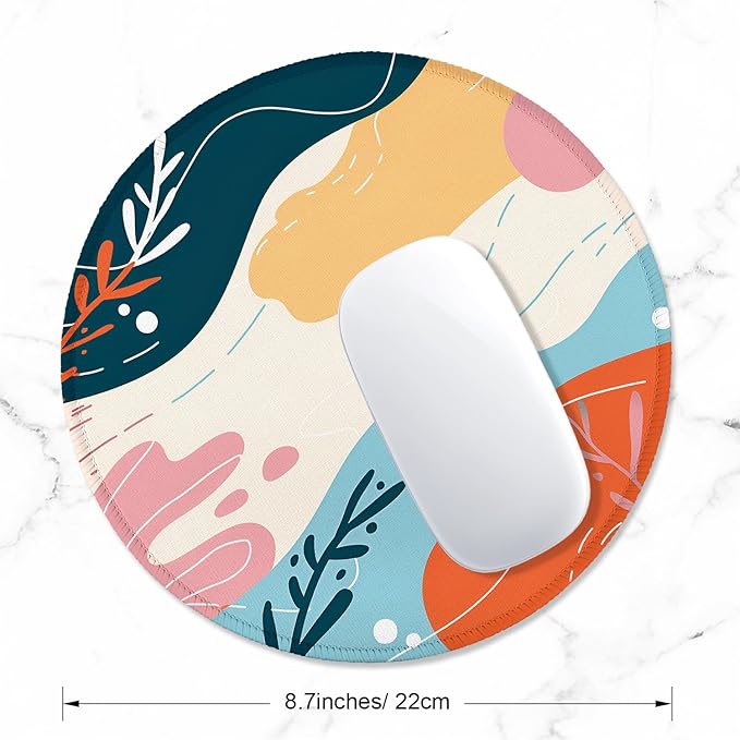 ITNRSIIET Round Mouse Pad with Stitched Edge Premium-Textured Waterproof - Image 2