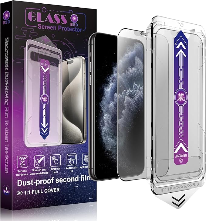 2 Pack Matte Screen Protector for iPhone 11 Pro and iPhone xs and iPhone x by SHANG+PIN+JIA