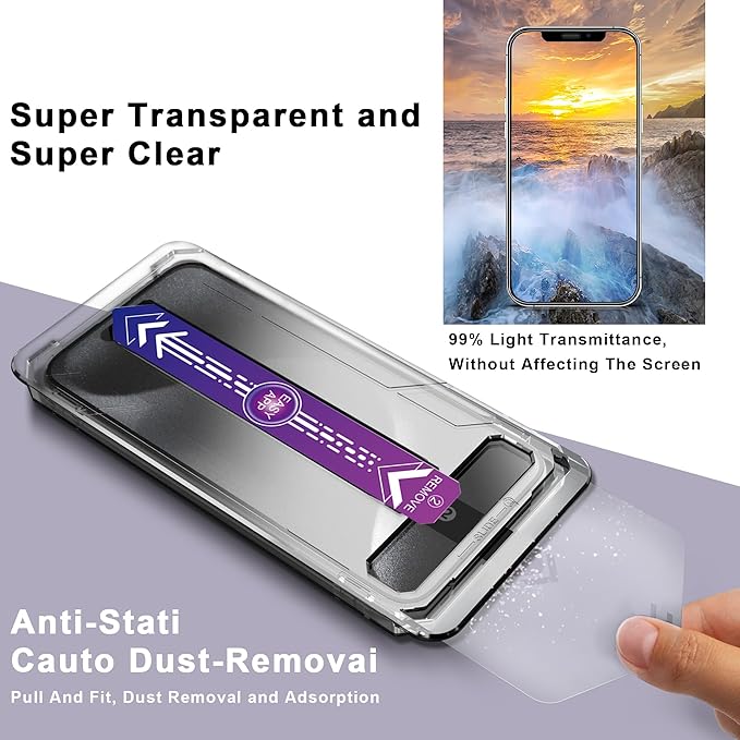 2 Pack Screen Protector for iPhone 11 / iPhon XR, 9H Tempered Glass, Full - Image 2