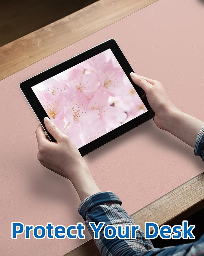 Leather Desk Pad Blotter, Mouse Pad, Office Desk Mat, Non-Slip PU Leather Desk - Image 5