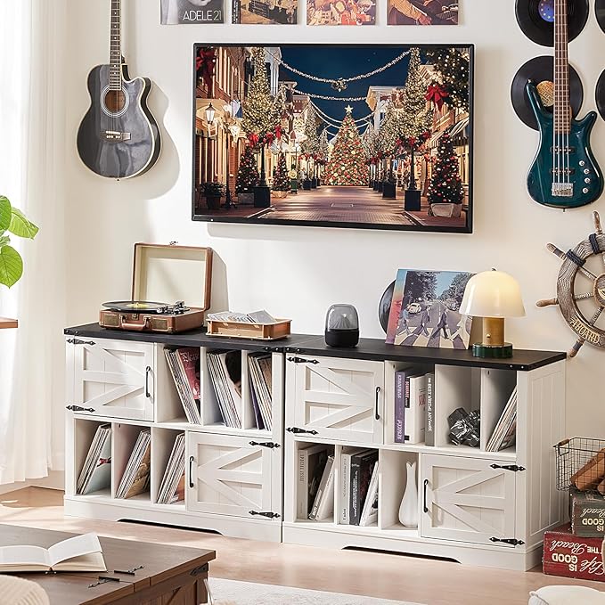 Large Record Player Stand with Vinyl Storage Up to 450 Albums, 39 Inch - Image 3