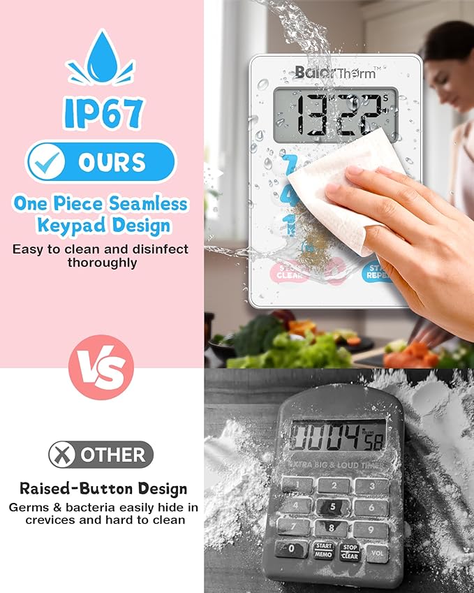 BaldrTherm Digital Kitchen Timer, Magnetic Waterproof Countdown Timer - Image 3