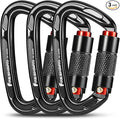 FresKaro UIAA Certified 25KN Auto Locking Climbing Carabiner Clips, Twist Lock by FresKaro