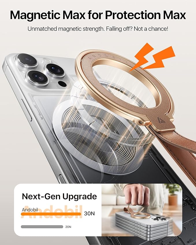 andobilMagnetic Phone Grip for MagSafeAdjustable Phone Ring Kickstand - Image 5
