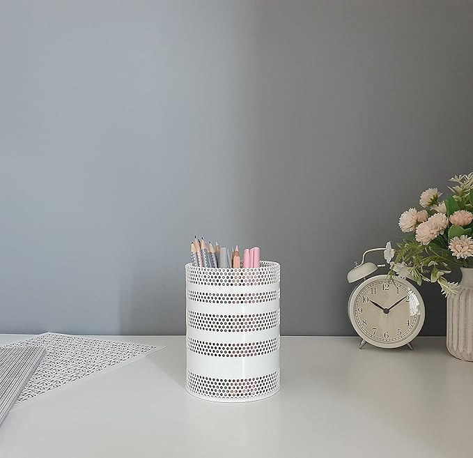 Metal Mesh Pen Pencil Cup Holder Stand Office Desk Organizer Stationery Caddy - Image 2