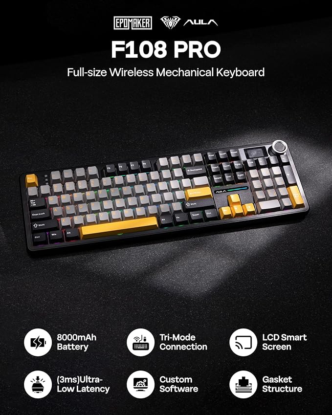 EPOMAKER X Aula F108 PRO Wireless Gaming Keyboard - Image 2
