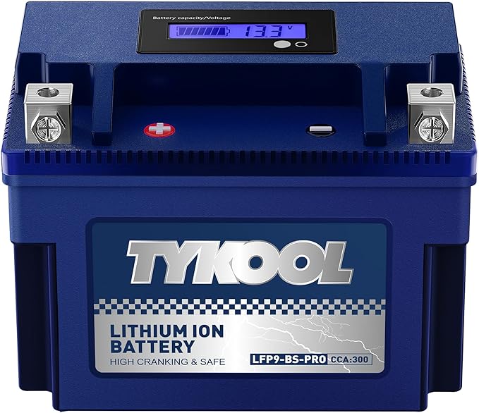 TYKOOL YTX9-BS-PRO, 3X Cranking Amps, 5X Life, Lithium LiFePO4 Motorcycle by TYKOOL