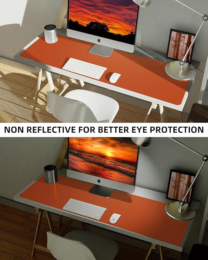 Leather Desk Pad Protector, Mouse Pad, Office Desk Mat, Non-Slip PU Leather - Image 6