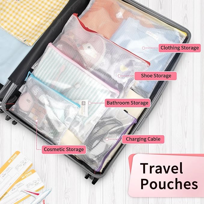 Umriox Small Zipper Pouch, 9.5x7.1 in, Mesh Bags - Image 7
