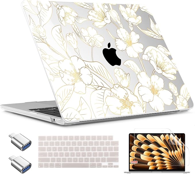TWOLSKOO Compatible with M4 MacBook Air 13.6 inch Case 2025-2022 Release M4 by TWOLSKOO