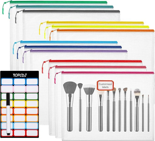 12pcs Mesh Zipper Pouch Bags, A5 Puzzle Bag by YOPCDJ