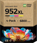 952XL Ink Cartridges Combo 4-Pack High Yield Replacement by INKBAY