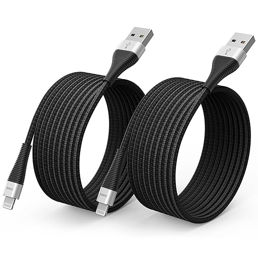 Extra Long iPhone Charger Cord 10FT 2Pack, Apple MFi Certified USB A to by OHBOX