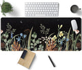 Cute Gaming Black Wild Flowers Desk Mat Mouse Pad Star Moon Floral Mousepad by TENG+DA+QING