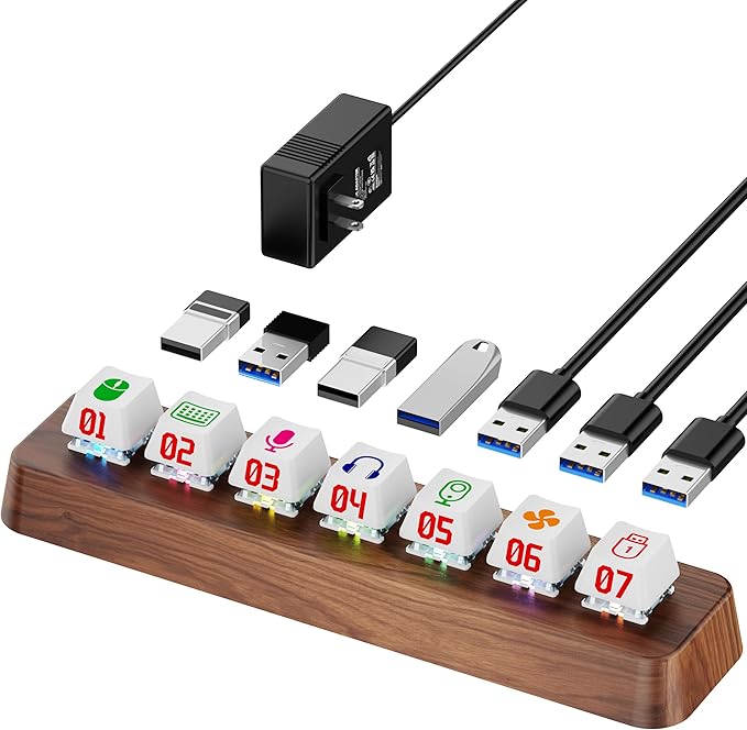 7-Port USB 3.0 Powered Hub, RGB Lighting, Hot-Swappable Cherry MX Switch Support by FEIFANZHE