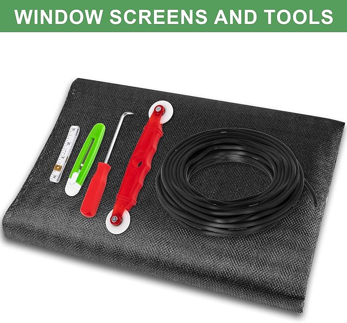 48"X236" Window Screen Replacement Kit, 6 in 1 Window Screen Door Repair Kit - Image 4