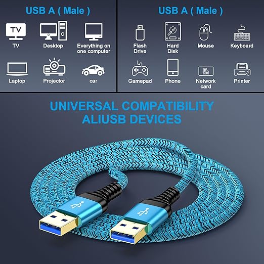 USB to USB Cable, Laptop Cooler, Computer PC Cooling Fan/Pad, DVD Player - Image 4