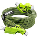 SHEZI 4-in-1 USB C Cable 60W 10FT Fast Charging Flat Nylon Braided Charger Cord by SHEZI